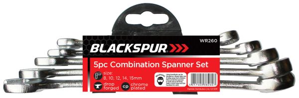 Blackspur Combination Spanner Set 5 pack