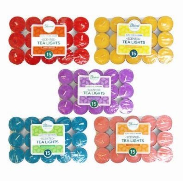 Bloome Assorted Scented Tealight Candles 15 pack