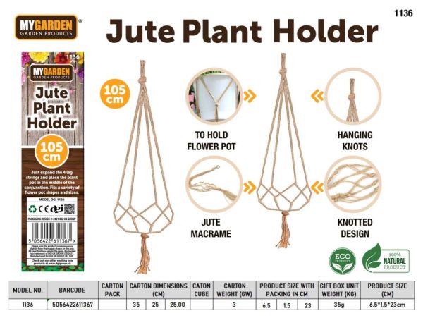 My Garden Jute Plant Holder 105cm