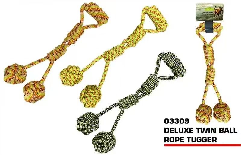 Pets That Play Deluxe Twin Ball XL Rope Tugger