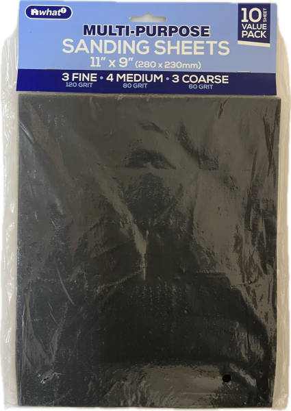 11" x 9" Multipurpose Sanding Sheets 10 pack