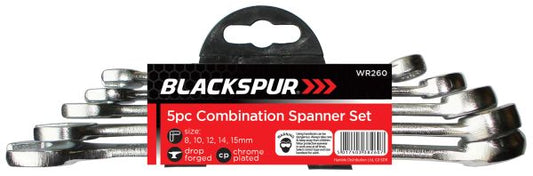 Blackspur Combination Spanner Set 5 pack