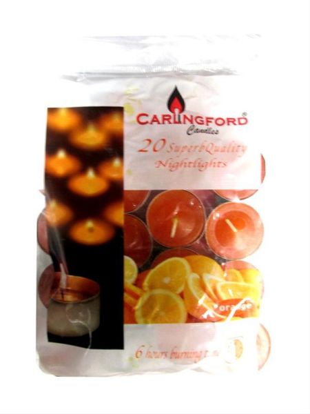 Carlingford Nightlight Candles Orange 20 pack (6 hour burning time)