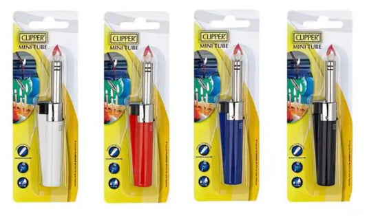 Clipper Mini Tube Plus Multipurpose Electronic Lighters Solid Colours
