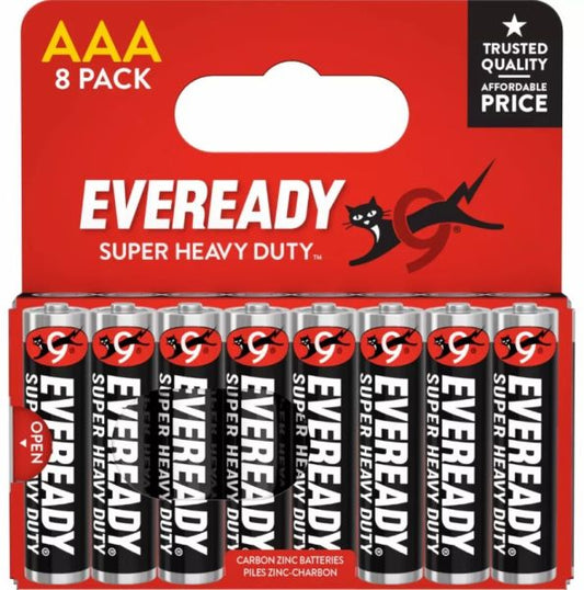 Eveready Zinc Super Heavy Duty Batteries AAA 8 Pack
