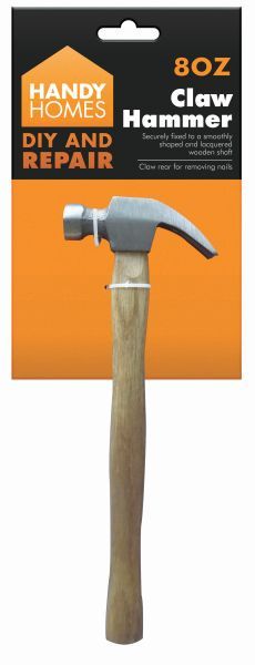 Handy Homes 8oz Claw Hammer With Wooden Handle