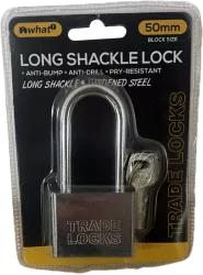 Hardened Steel 50mm Long Shackle Lock