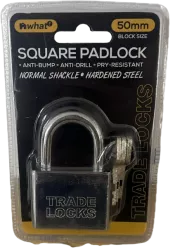 Hardened Steel 50mm Square Padlock