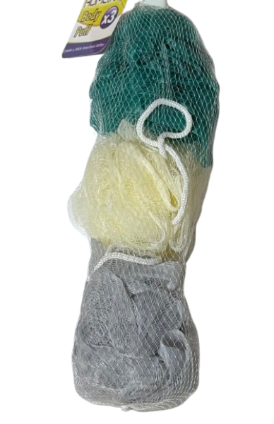 Homax Assorted Body Puffs 3 pack