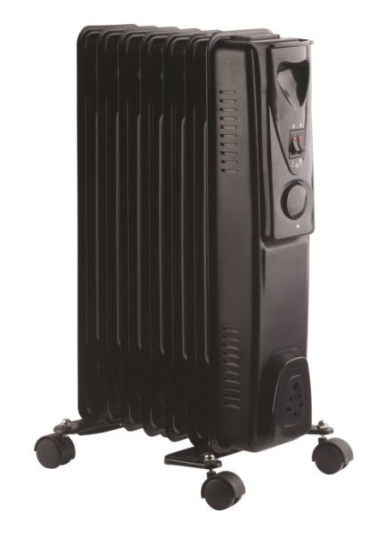 Kingavon Black Slimline Oil Filled Radiator 7 Fin 1.5kw
