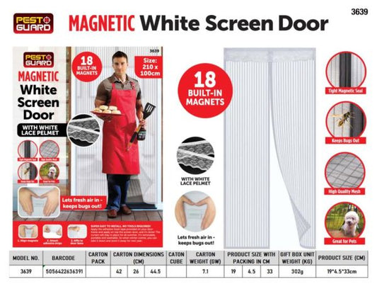 Pest Guard Magnetic White Screen Door