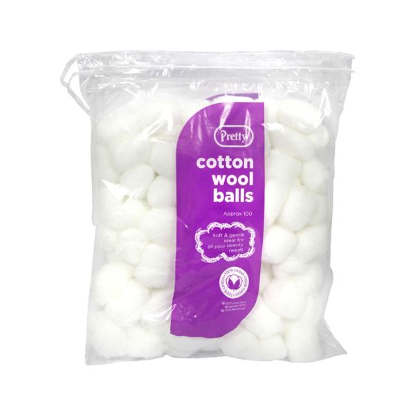 Pretty White Cotton Wool Balls 100 pack