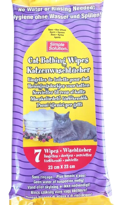 Simple Solution Cat Bathing Wipes 7 pack