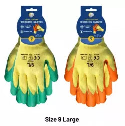 Size 9 Latex Coated Gloves - Large