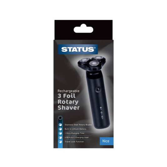 Status Nice Rechargeable 3 Foil Triple Head Rotary Shaver