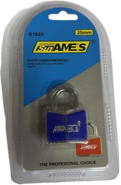 Sun Ames 25mm Plastic Covered Iron Padlock