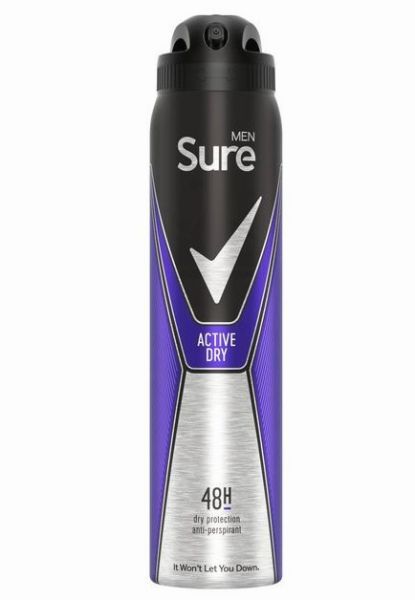 Sure Men Active Dry Anti-Perspirant Deodorant 150ml 6 pack
