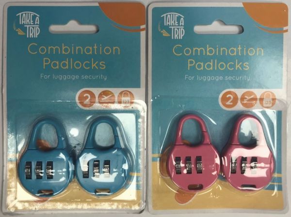 Take A Trip Combination Padlocks 2 pack